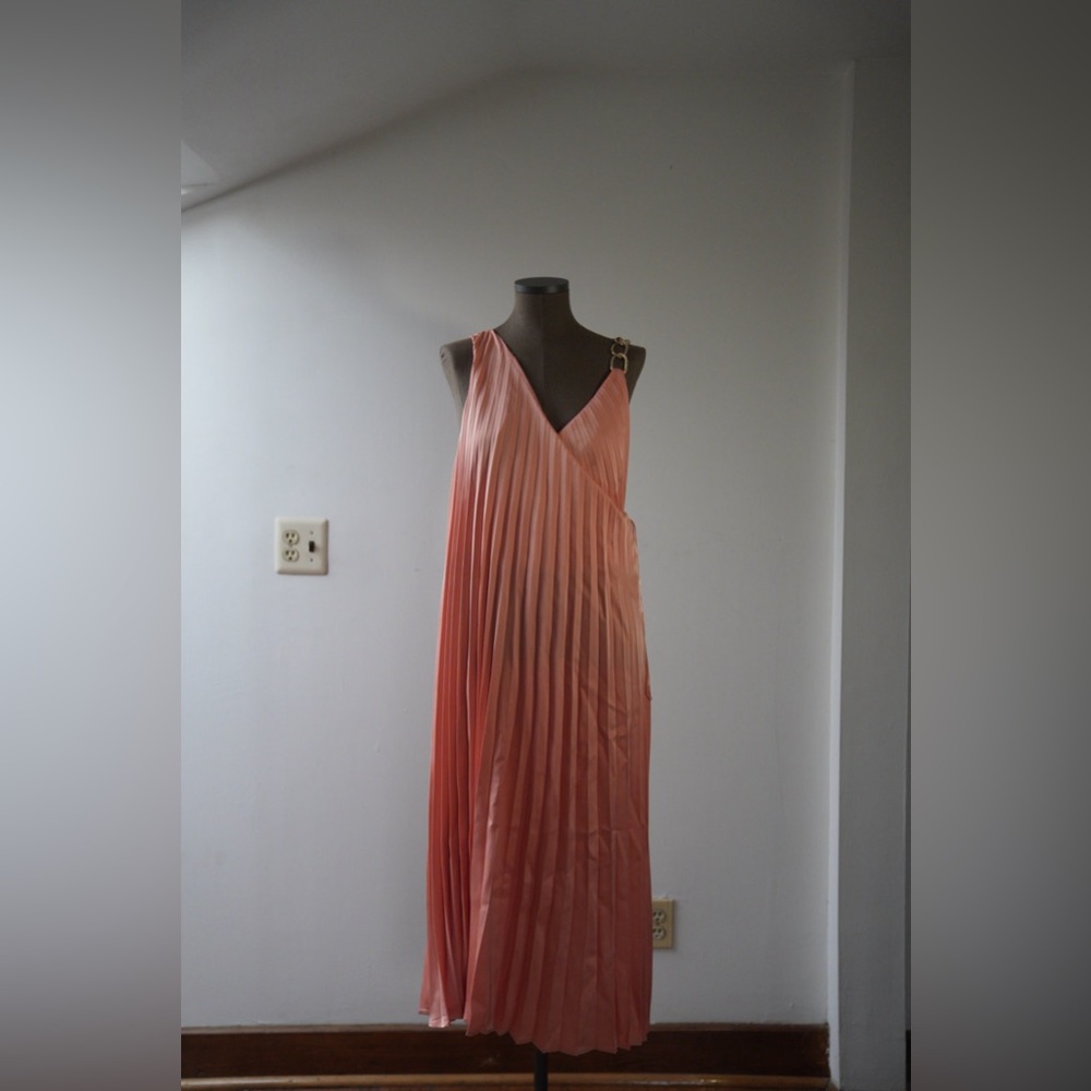 Zara Chain Strap Pleated Dress